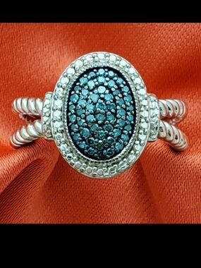 Affinity Diamond 925 Blue Diamond Cable Ring